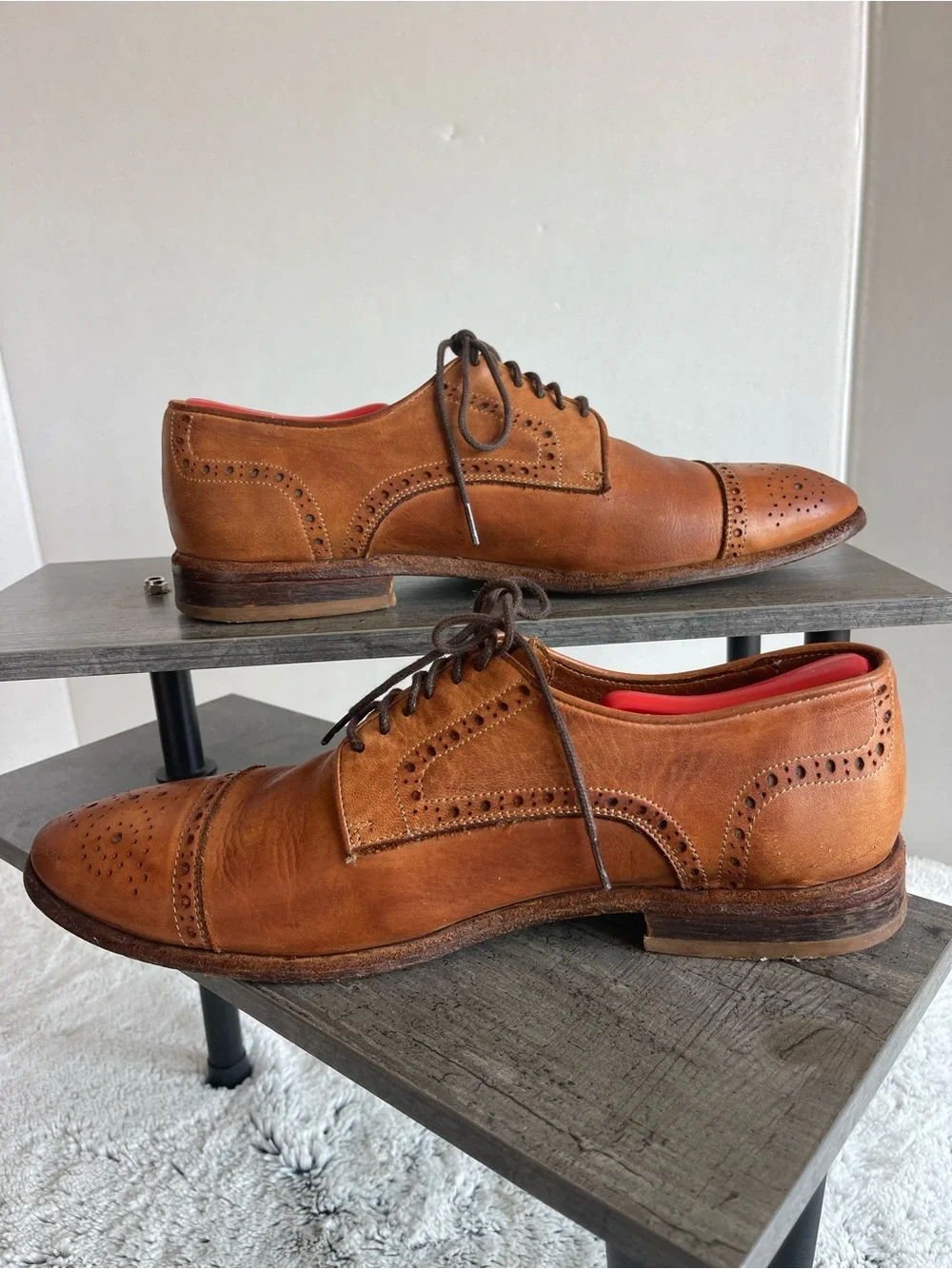 Classic Men's Brown Leather Cap-Toe Brogues size 44 ( 10.5-11.0 US)
